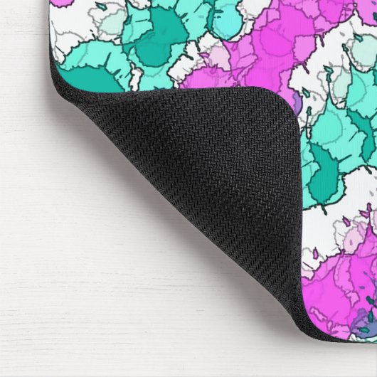 Rosa und Aquamariner Spritzer gestört Mousepad (Ecke)