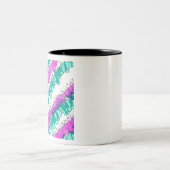 Rosa und Aquamariner Spritzer gestört Zweifarbige Tasse (Mittel)