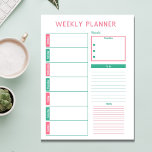 Rosa und Aquamariner Wochenplaner Notizblock<br><div class="desc">Mit unserem Week-by-Week Expedition To-Do-List-Notepad können Sie sich auf eine Produktivitätsreise begeben. Sorgfältig für diejenigen,  die Liebe voraus zu planen,  dieses Notizblock sorgt dafür,  dass Ihre Aufgaben reibungslos von Montag bis Sonntag laufen.</div>