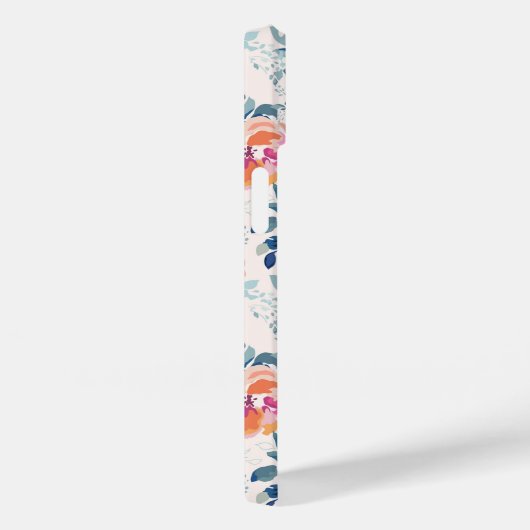 rosa und Aquamarines Blumenmuster Case-Mate iPhone Hülle (Rückseite / Rechts)