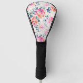 rosa und Aquamarines Blumenmuster Golf Headcover (Vorderseite)