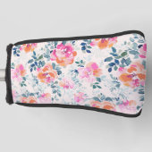 rosa und Aquamarines Blumenmuster Golf Headcover (Vorderseite)