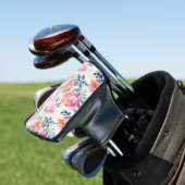 rosa und Aquamarines Blumenmuster Golf Headcover (In Situ)