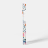 rosa und Aquamarines Blumenmuster iPhone Hülle (Linke Seite)