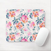 rosa und Aquamarines Blumenmuster Mousepad (Mit Mouse)