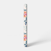 rosa und Aquamarines Blumenmuster Samsung Galaxy Hülle (Linke Seite)