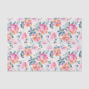 rosa und Aquamarines Blumenmuster Seidenpapier