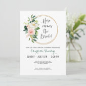 Rosa und Aquamarines Brautparty Einladung (Stehend Vorderseite)