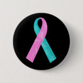 Rosa und aquamarines BRCA DNA-Band Button (Vorderseite)