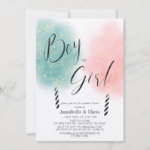 Rosa und Aquamarines Cotton Candy-Geschlecht Einladung (Vorderseite)