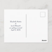 Rosa und Aquamarines dunkles Foto Save the Date Postkarte (Rückseite)