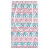 Rosa und aquamarines ethnisches Elefant-Muster Kleine Geschenktüte (Vorderseite)