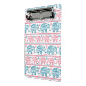 Rosa und aquamarines ethnisches Elefant-Muster Mini Klemmbrett (Gewinkelt2)