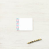 Rosa und aquamarines ethnisches Elefant-Muster Post-it Klebezettel (Auf Schreibtisch)