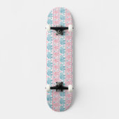 Rosa und aquamarines ethnisches Elefant-Muster Skateboard (Vorderseite)