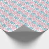 rosa und Aquamarines ethnisches Elefantenmuster Geschenkpapier (Ecke)