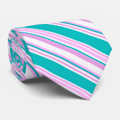 Rosa und aquamarines gestreiftes krawatte (Gerollt)