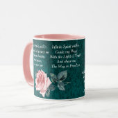 Rosa und Aquamarines Morgengebet Tasse (Vorderseite Links)