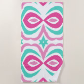 Rosa und Aquamarines Muster Strandtuch (Vorderseite)