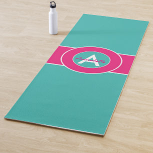 Rosa und aquamarines yogamatte