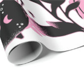 Rosa und beängstigende Sattelhexe in der Stadt Geschenkpapier (Rolleneckpunkt)