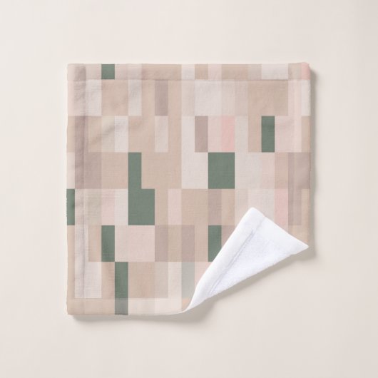 Rosa und Beige Badhandtuch Set (Waschlappen)