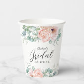 Rosa und Beige Brautparty Pappbecher (Vorderseite)