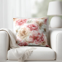 Rosa und beige floral kissen