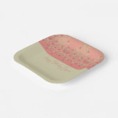 Rosa und Beige florale Akzentuierung Platz Pappteller (Gewinkelt)