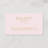 Rosa und Beige-Gold Minimal Elegant, Salon QR Code Visitenkarte (Vorderseite)
