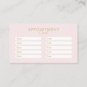 Rosa und Beige-Gold, Minimal, elegant, Salon Terminkarte (Rückseite)
