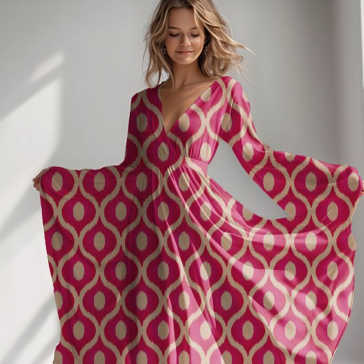 Rosa und beige Ikat-Dekoration Stoff