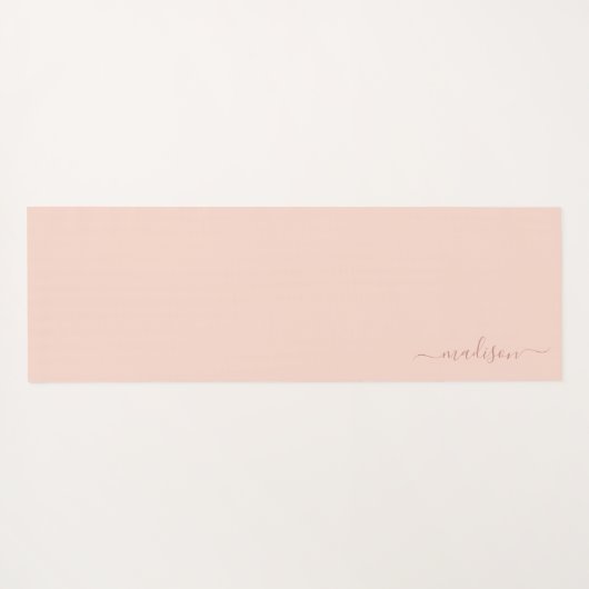 Rosa und Beige | Monogramm der Aquarellfarben-Blum Yogamatte (Rückseite (Horizontal))