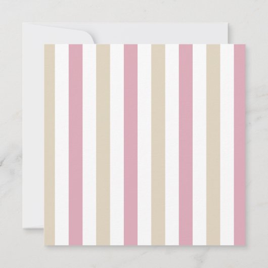 Rosa und Beige Niedliche Dinosaurier Einladung (Rückseite)