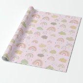 Rosa und Beige Regenbogenmuster Geschenkpapier (Ungerollt)