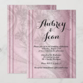 Rosa und Bladk Hochzeit Einladung (Vorne/Hinten)