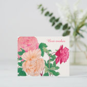 Rosa und blass Orange Rose Blume Beste Wünsche Postkarte (Stehend Vorderseite)