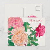 Rosa und blass Orange Rose Blume Beste Wünsche Postkarte (Vorne/Hinten)