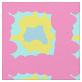 Rosa und blassgelbe, mehrfarbige, gemusterte Baumw Stoff (Nahaufnahme)