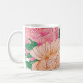 Rosa und blassorange Rose Blume Kaffeetasse (Links)