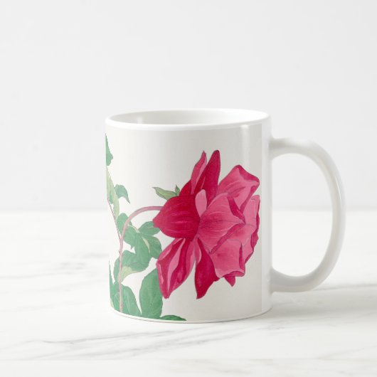 Rosa und blassorange Rose Blume Kaffeetasse (Rechts)