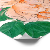 Rosa und blassorange Rose Blume Poster (Ecke)