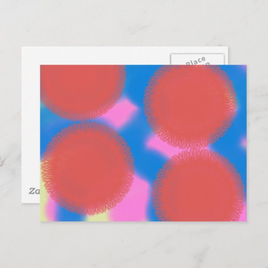 Rosa und Blau 56789 abstrakte Kunst Postkarte (Vorne/Hinten)