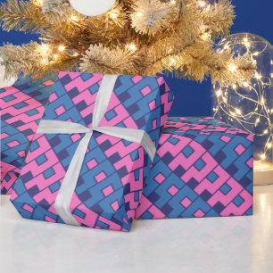 Rosa und Blau Abstrakt Geschenkpapier