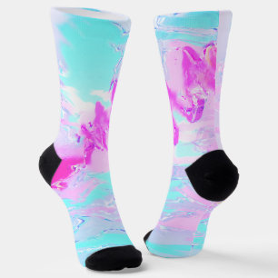 rosa und blau, Abstrakt Socken