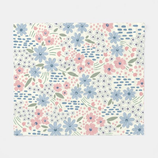 Rosa und blau-botanisch fleecedecke (Vorderseite (Horizontal))