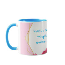 Rosa und blau Der Glaube ist religiöse Tasse
