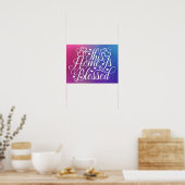 Rosa und Blau - Diese Zuhause ist gesegnet Poster (Küche)