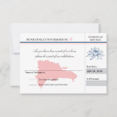 Rosa und Blau Dominikanische Republik UAWG RSVP Karte (Vorderseite)