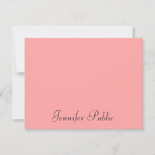 Rosa und Blau Elegant Handgeschrieben Name Text Mitteilungskarte